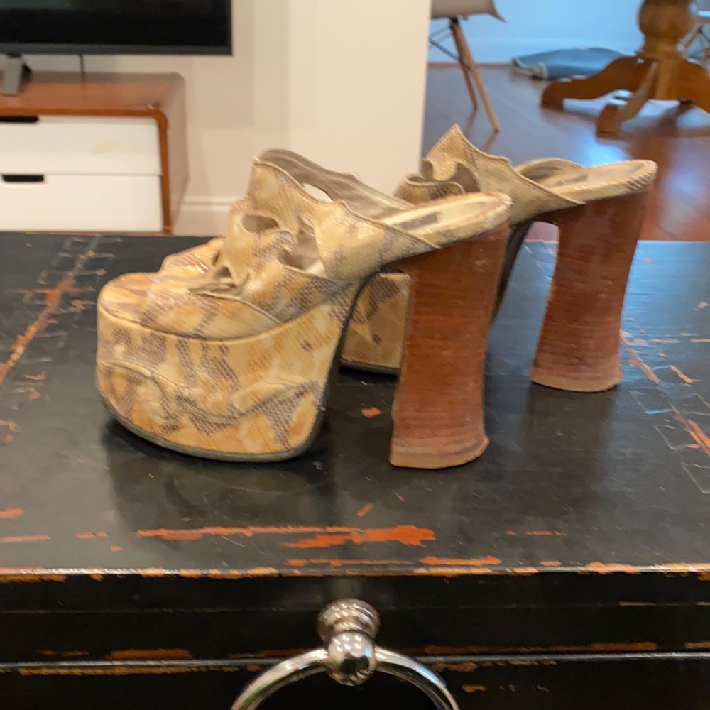 Platform snake skin sandals